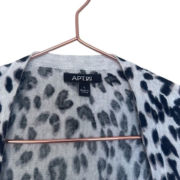 Apt 9 Cheetah Print Open Front Cardigan - Size Large - Picture 4 of 7